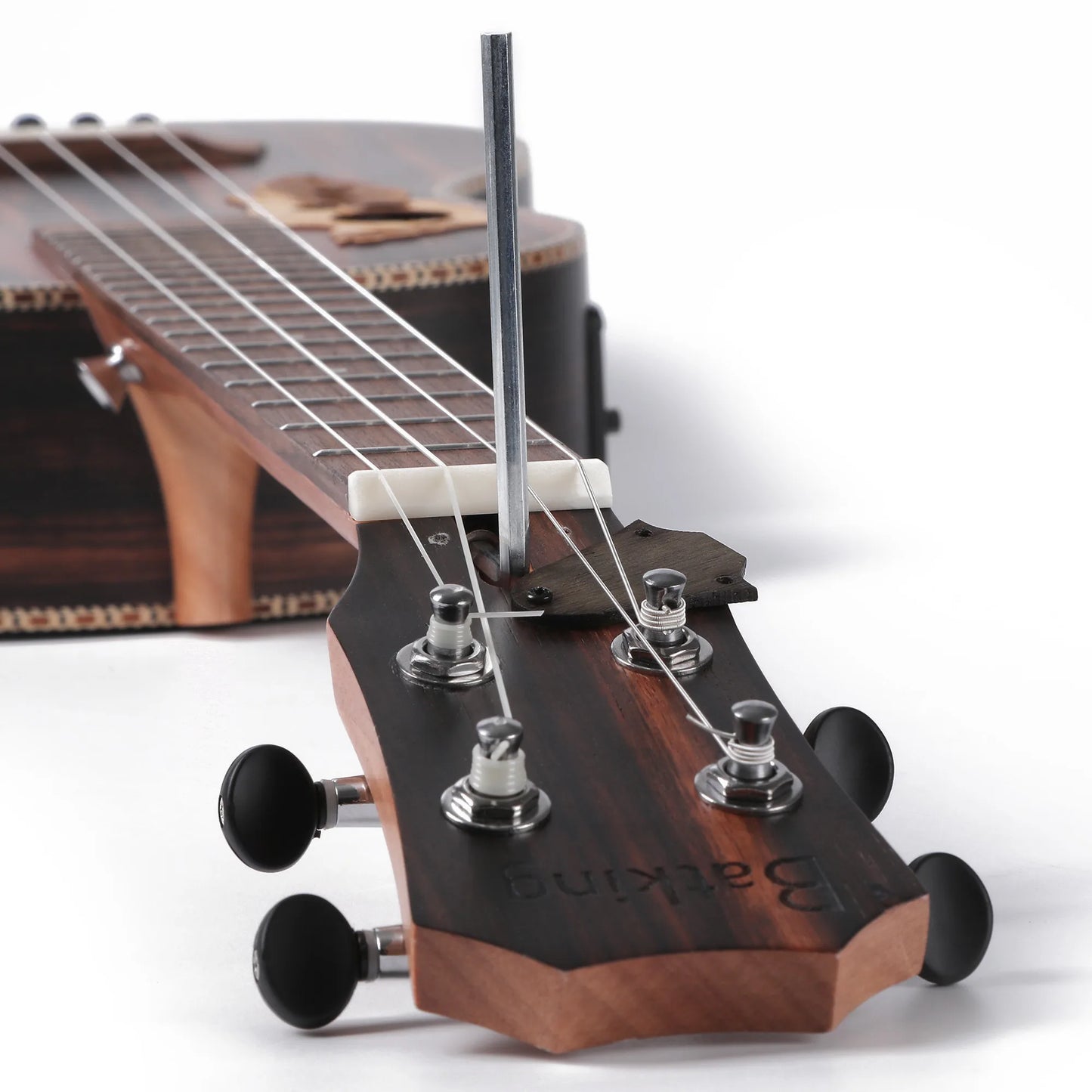 30 Inch All Blackwood Baritone Acoustic Electric Ukulele With Truss Rod with EQ with Gig Bag,Strap,Nylon String,Electric Tuner