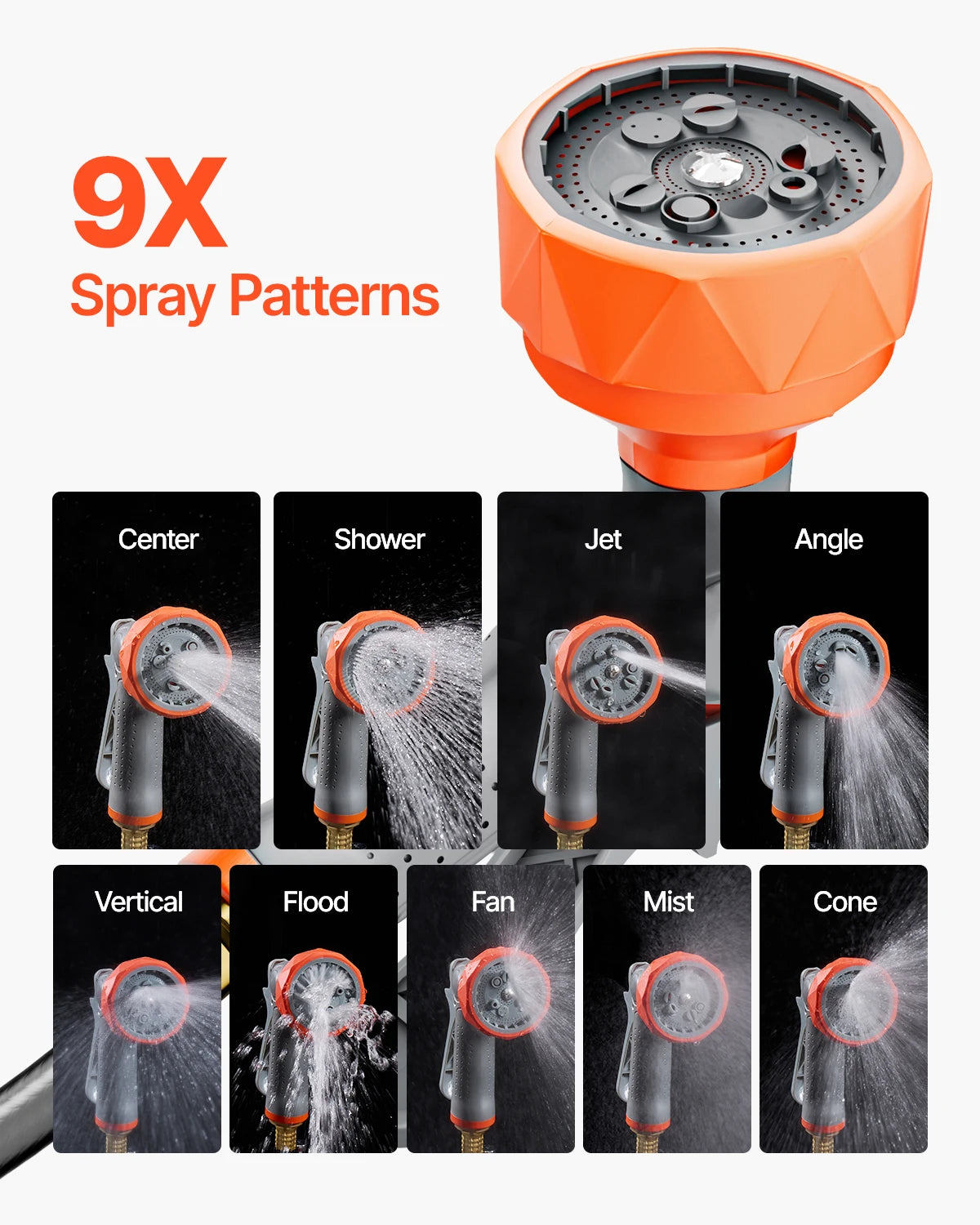 Retractable Wall Mounted Garden Hose Reel With 9 Pattern Nozzle