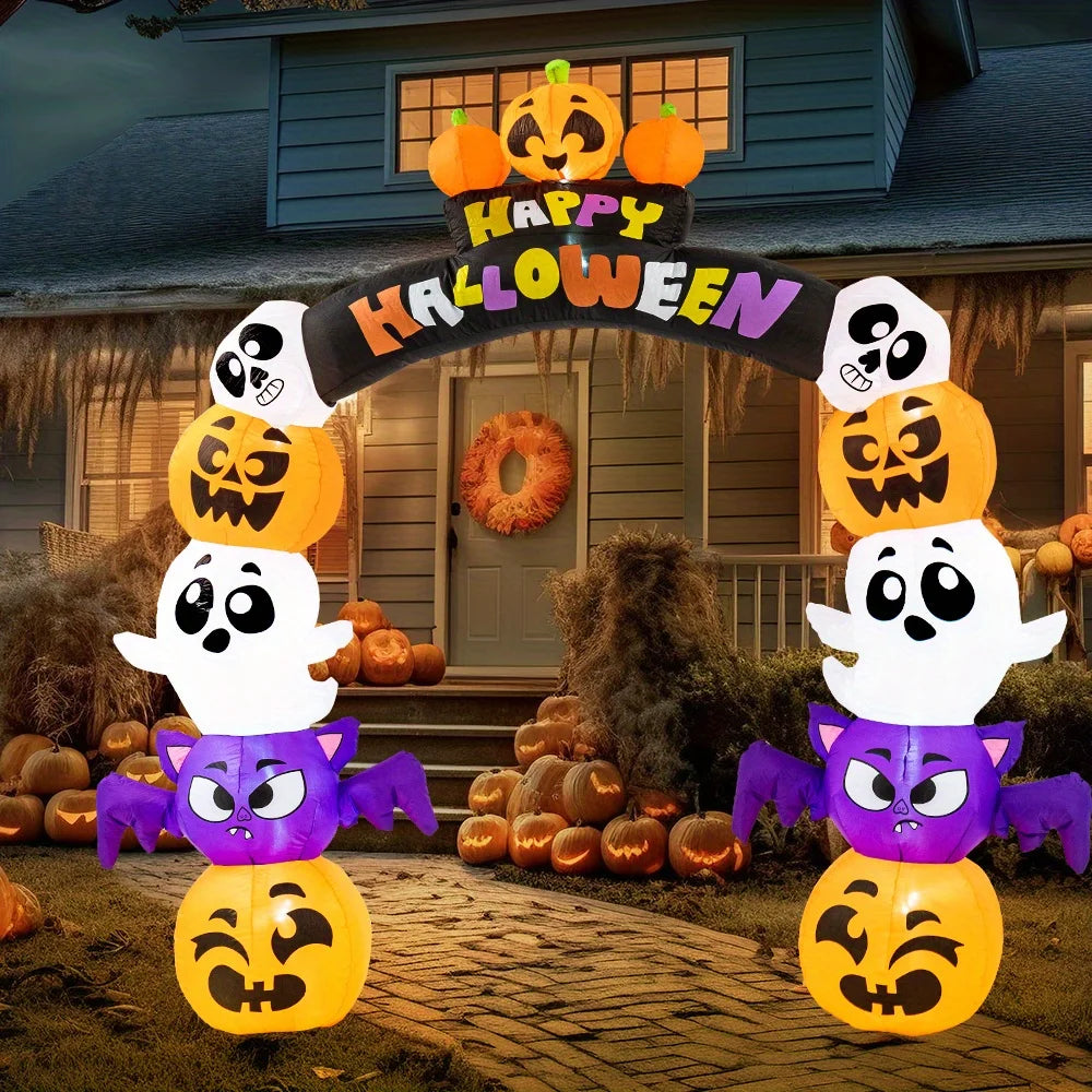 Joyfy Halloween Pumpkin Archway Inflatable With LED Lights Outdoor Decoration