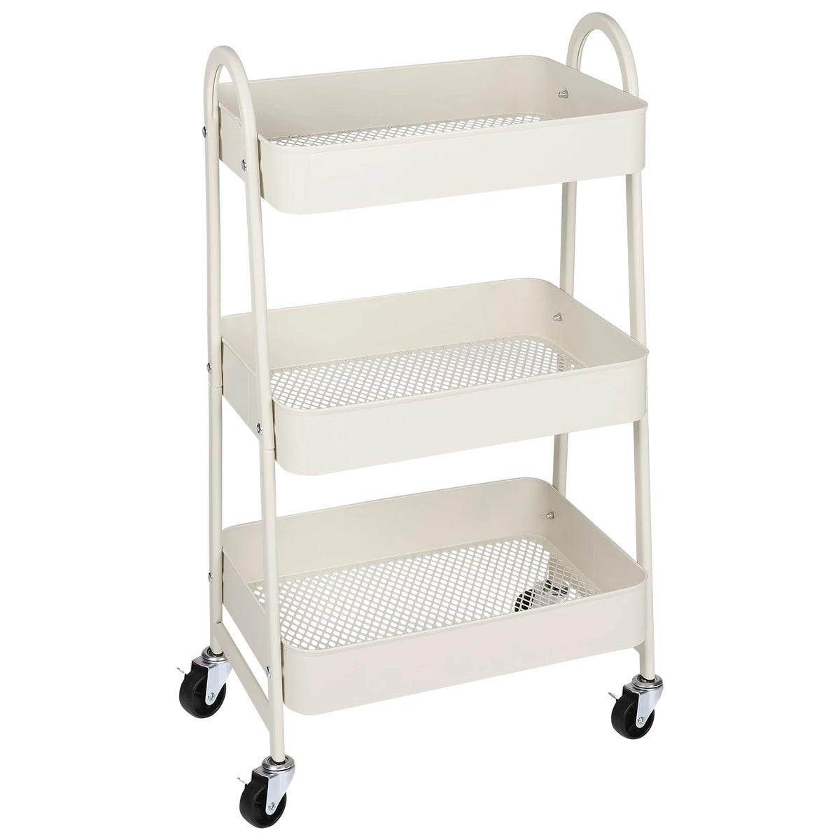 JHK Mobile Kitchen Storage Cart With Lockable Wheels Shelves