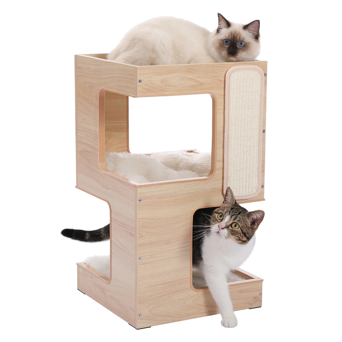 PAWZ Road Wooden Cat Condo With Removable Mats And Scratcher