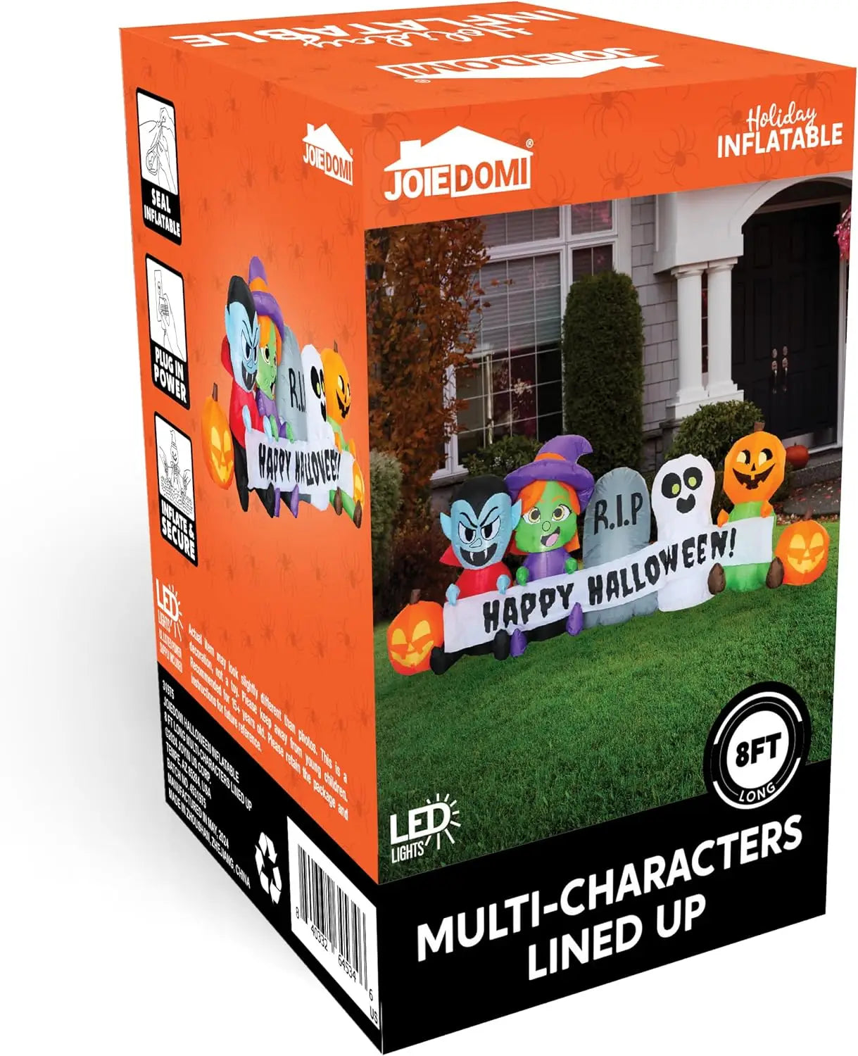 Joyfy Halloween Inflatable Pumpkin Ghost Vampire Witch Tombstone Decor LED