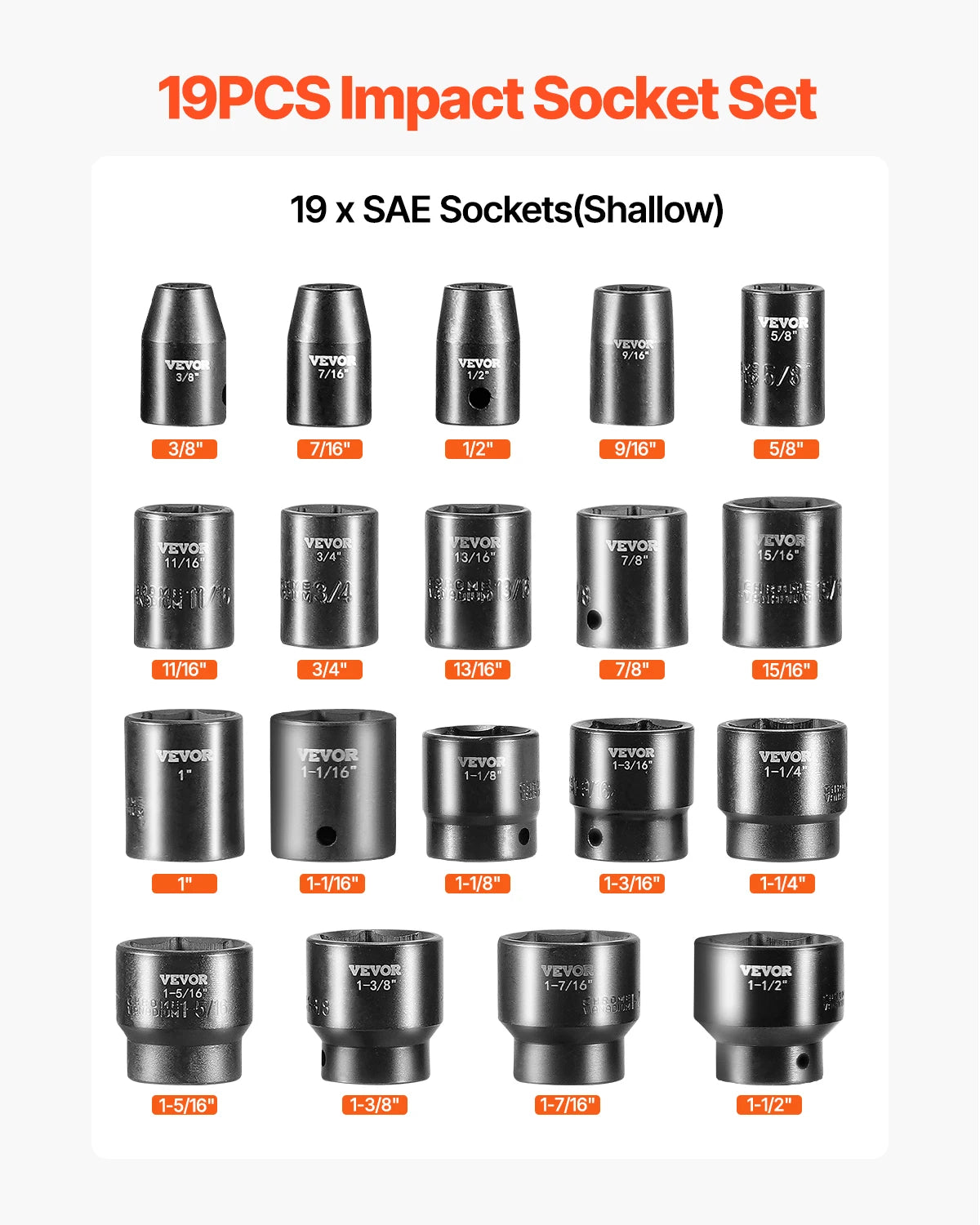 SucceBuy Impact Socket Set for Automotive and Workshop Use