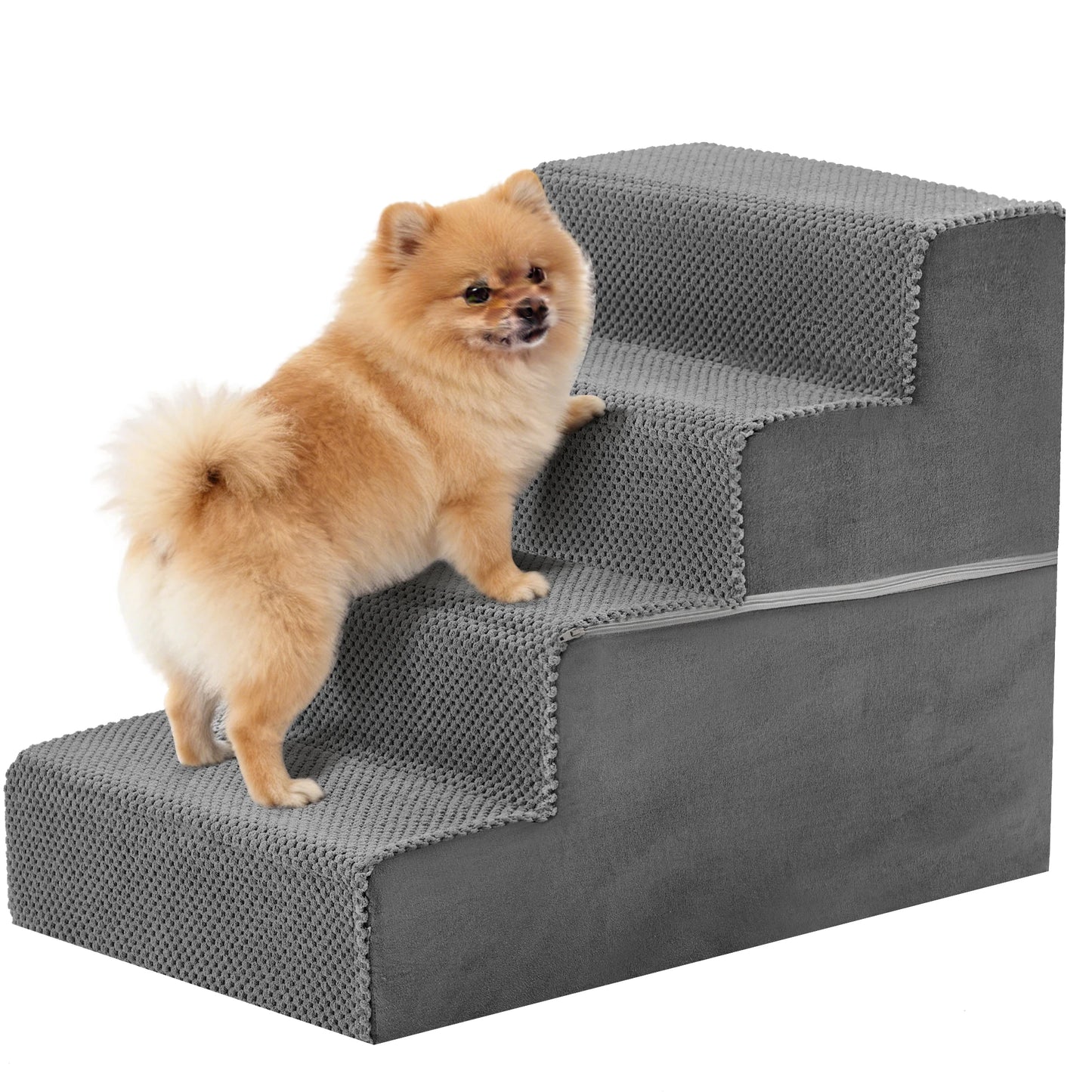 JHK 3-5 Step Angled Foam Dog Stairs For Small Dogs