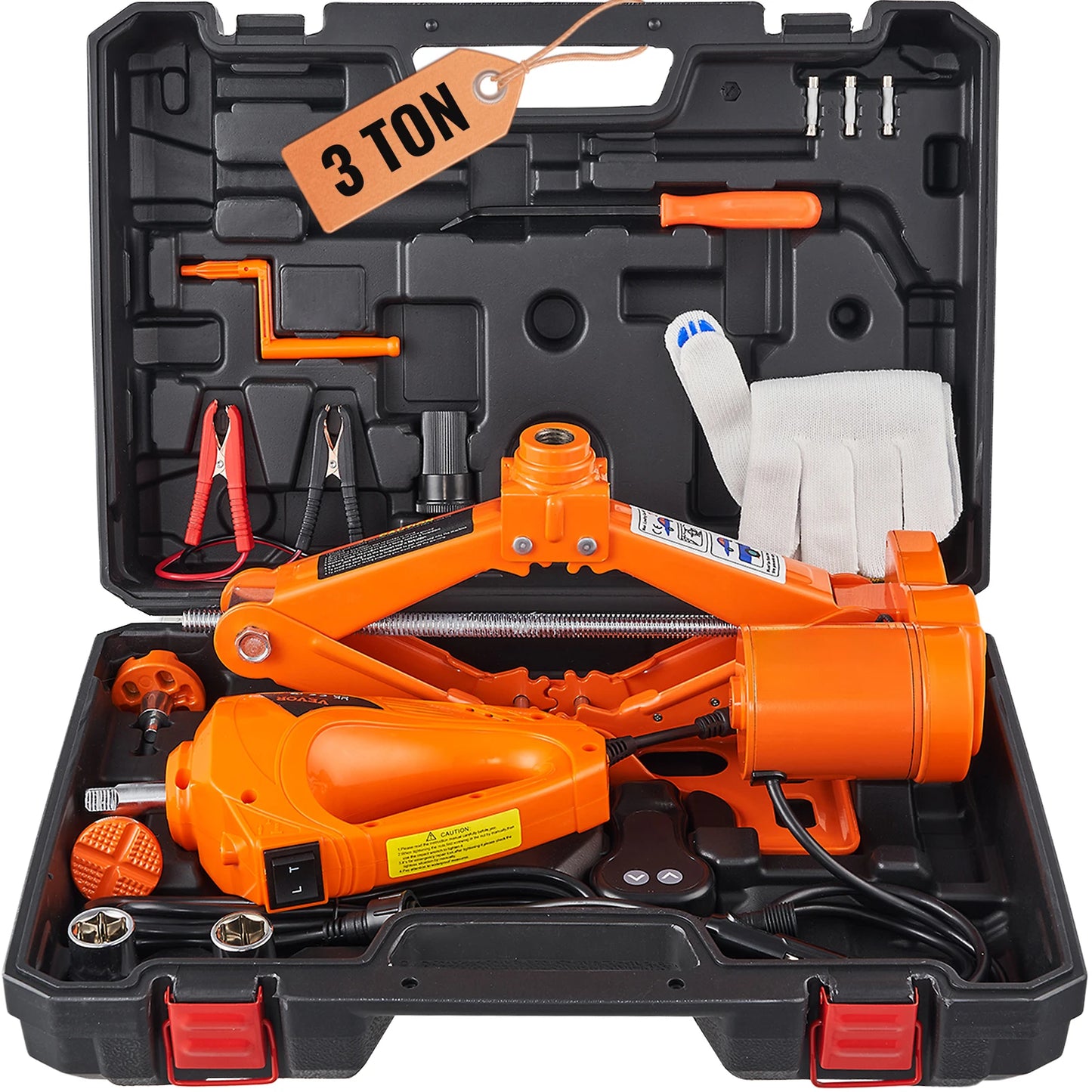SucceBuy 3T Electric Car Jack Scissor Lift And Impact Wrench