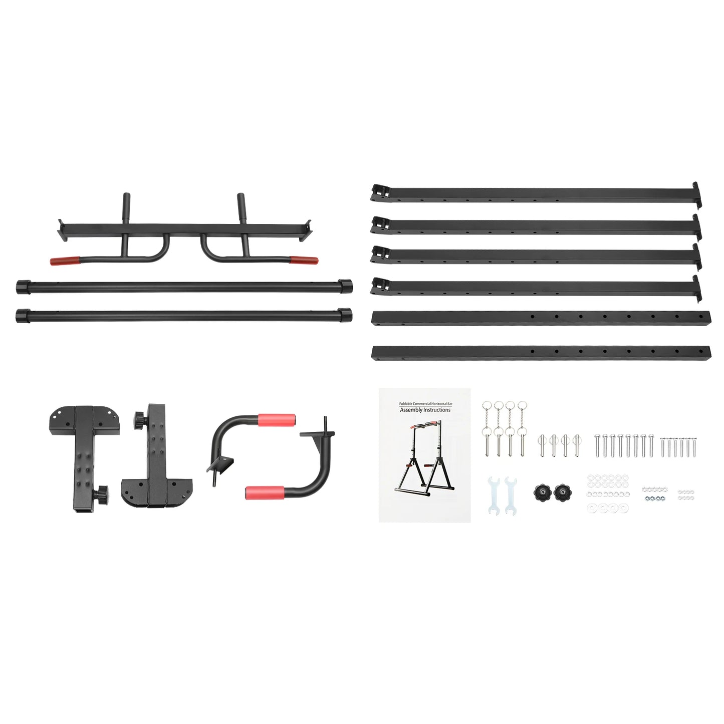Adjustable Pull Up Bar 200kg Foldable Home Gym Parallel Bars