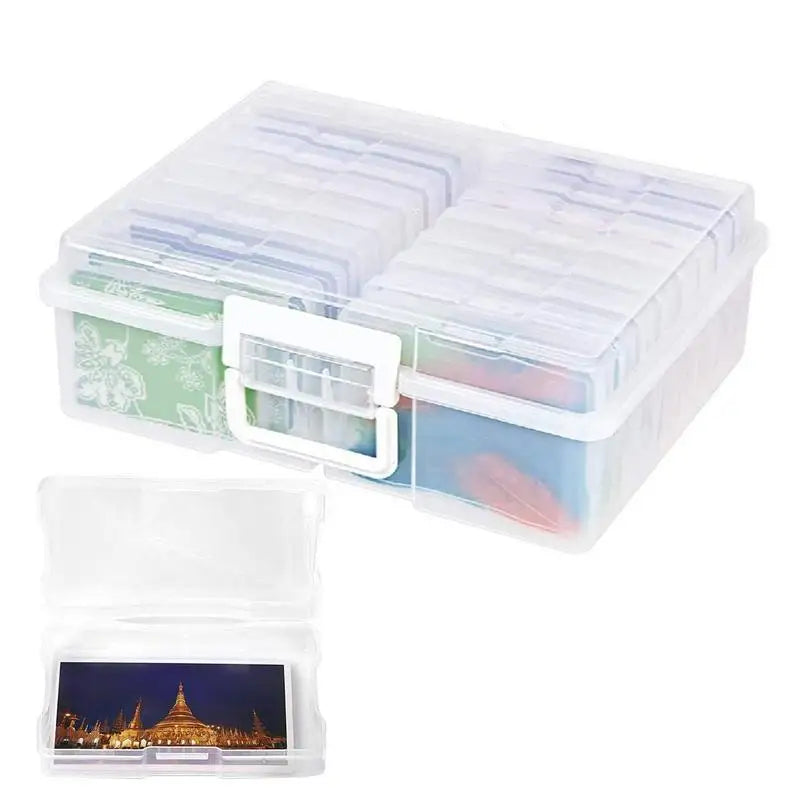 Photo Cases Transparent Photo Storage & Organizer Photo Cases For 4x6 Inches Pictures Memorabilia & Cards Dustproof Stackable