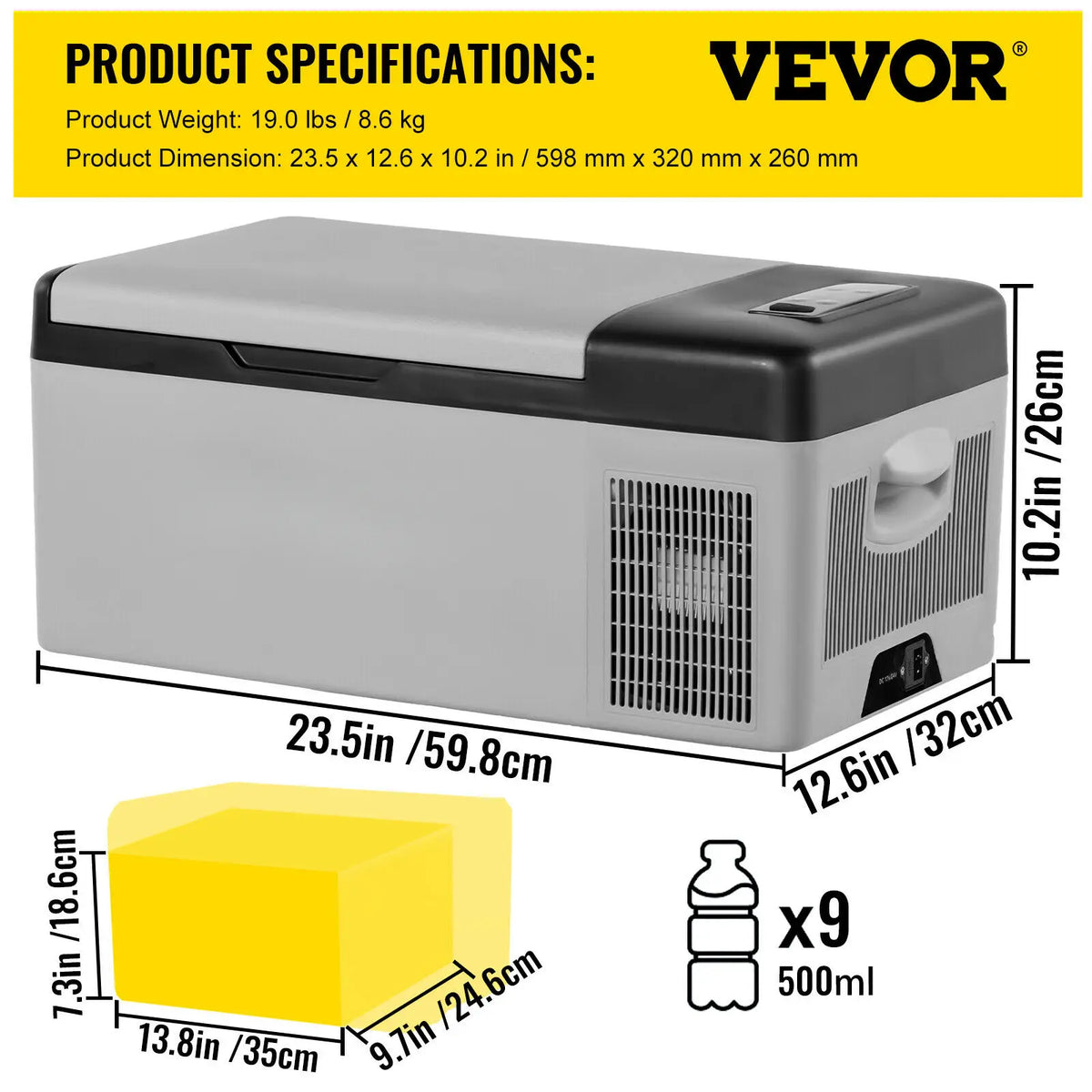 VEVOR Portable Compressor Car Fridge Freezer for Travel and Camping