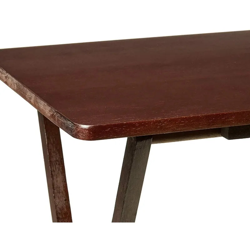 Folding TV Tray Table, Rubberwood, Walnut, 19" x 14.5" x 26", Indoor, 1 Piece