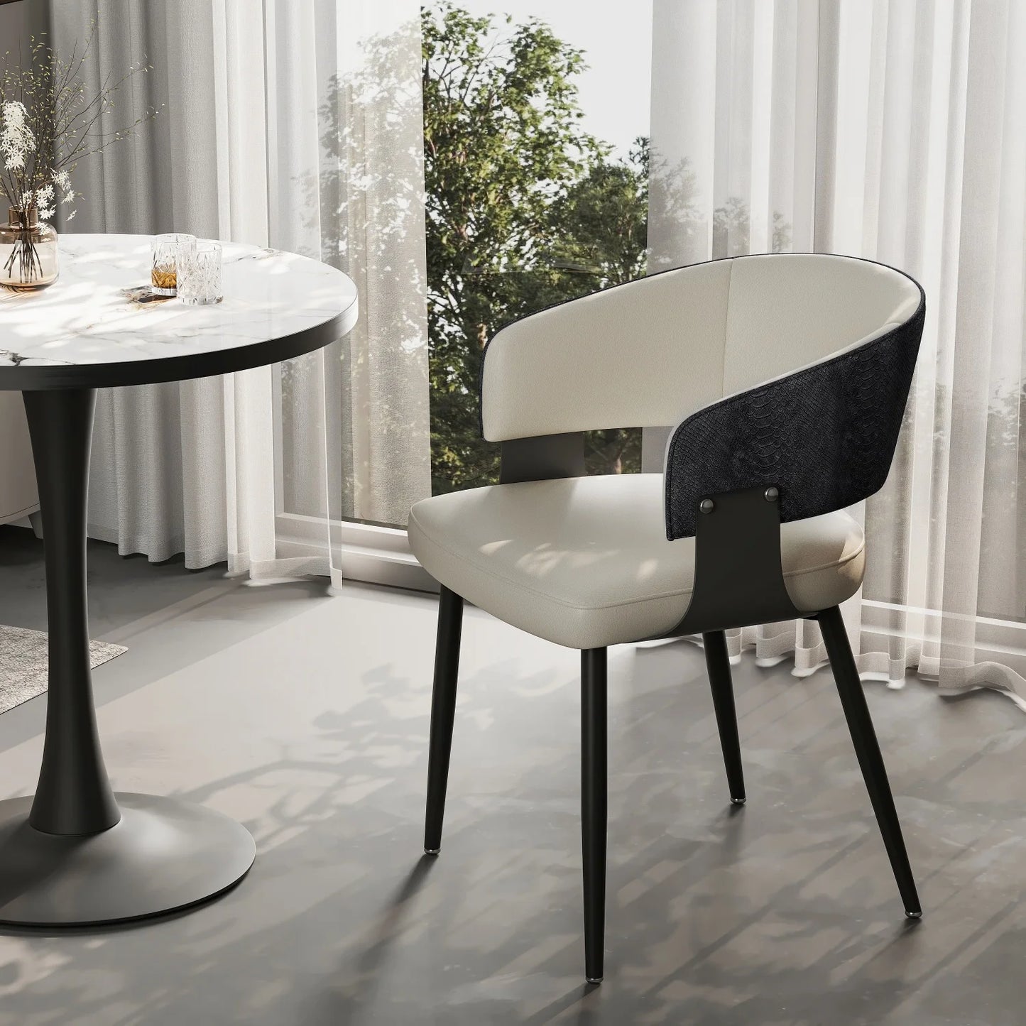 Comfort Upholstered Dining Chairs With Wide Seat For Kitchen And Dining