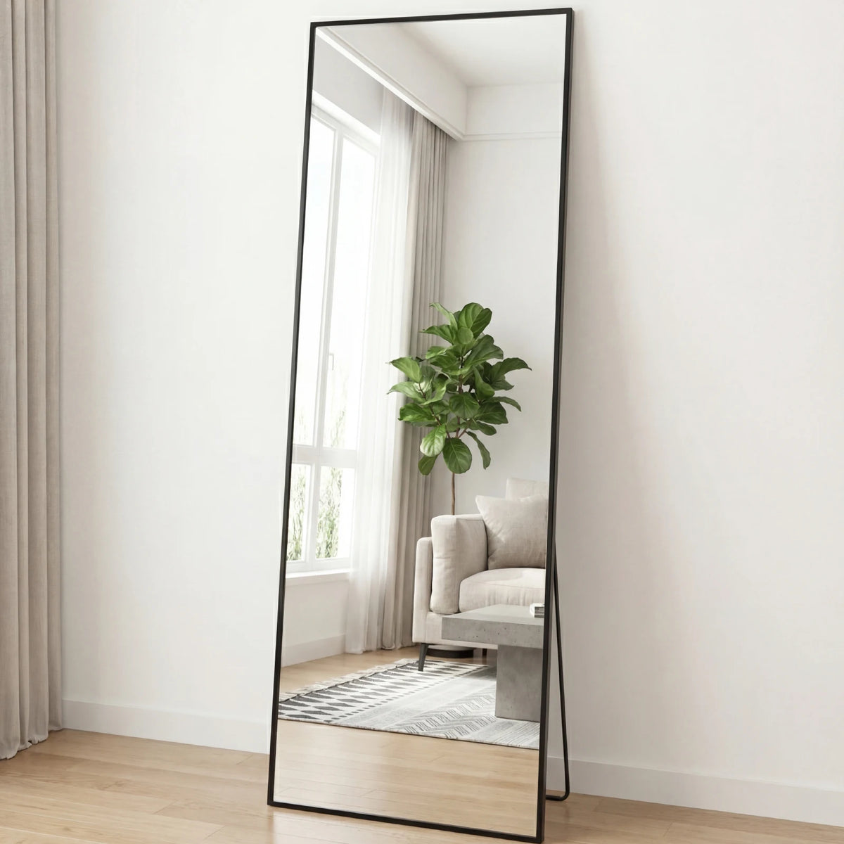 JHK Arched Full Length Floor Mirror With Stand For Bedroom
