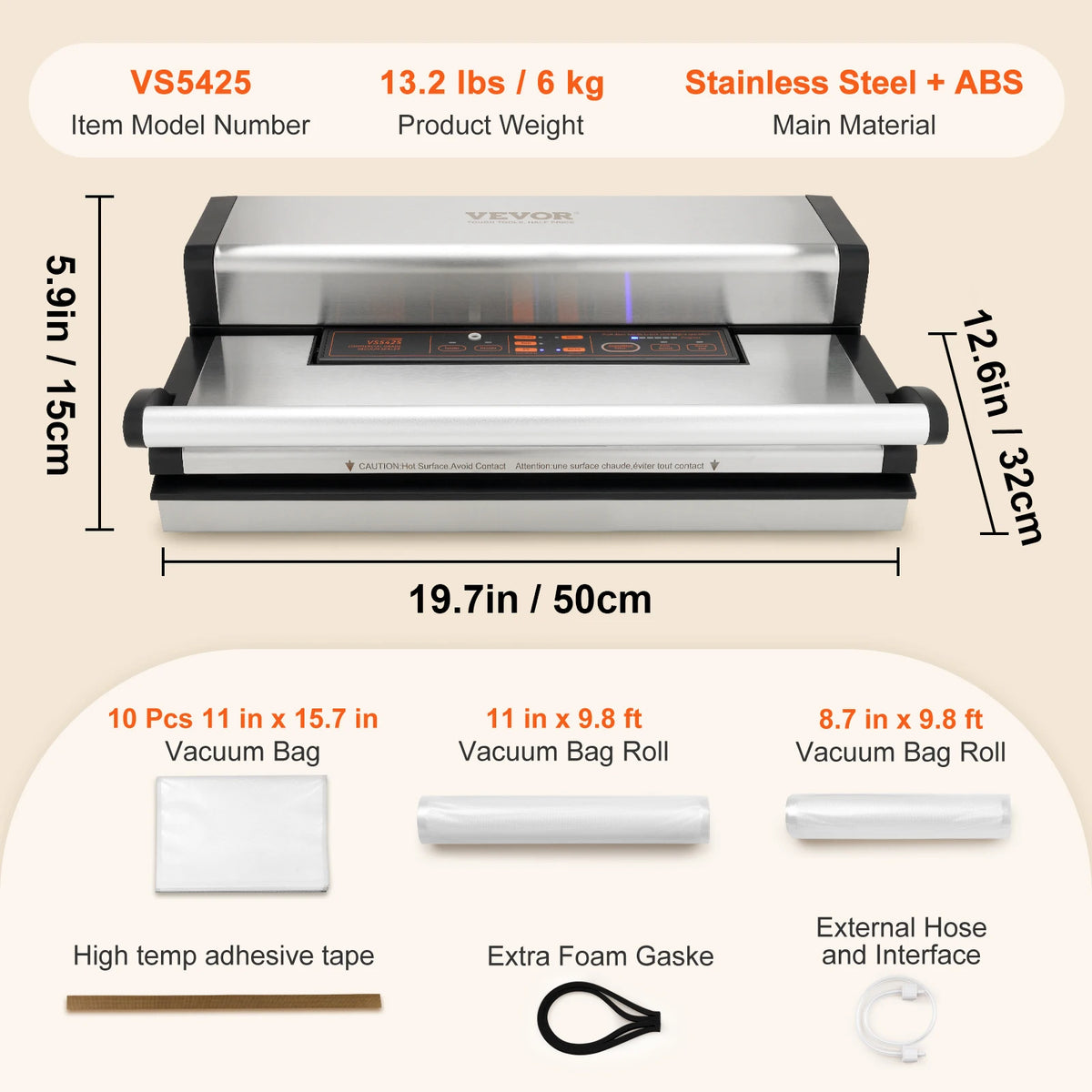 SucceBuy Commercial Automatic Vacuum Sealer With Bag Storage And Cutter