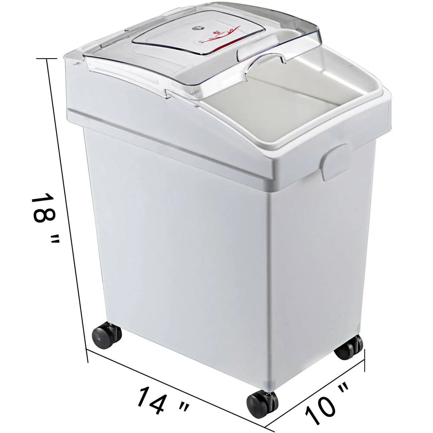 VEVOR 25L Dry Ingredient Storage Bin with Scoop Caster Dustproof Rice Flour Soybeans for Restaurant Kitchen Commercial
