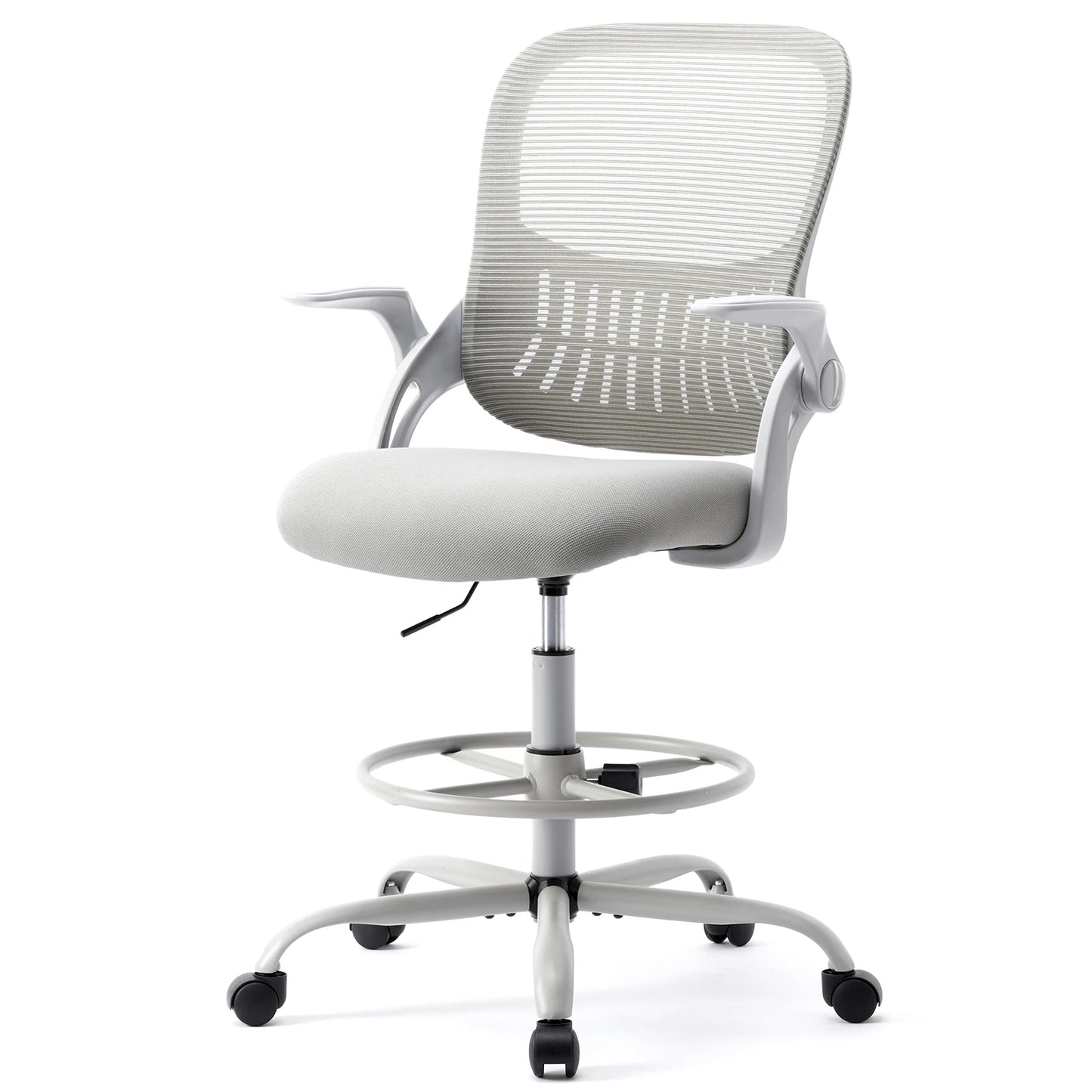 MCQ Tall Drafting Office Chair Ergonomic High Stool Computer with Adjustable Height and Comfy Lumbar Support Swivel Office Chair