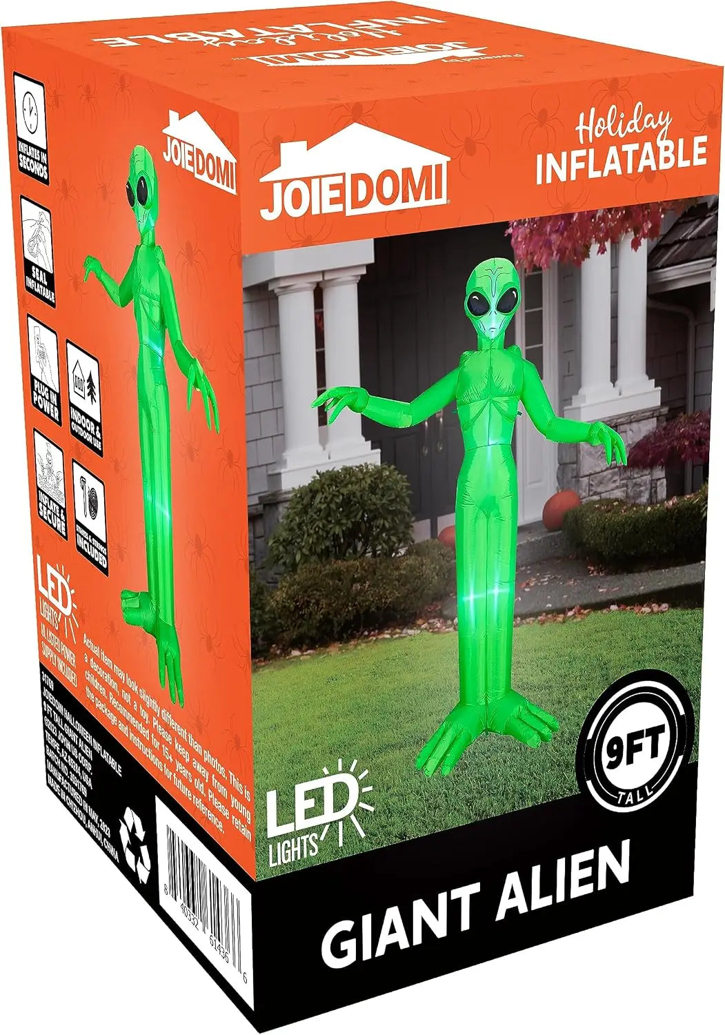 Joyfy Halloween Inflatable Alien With Built In Led Lights