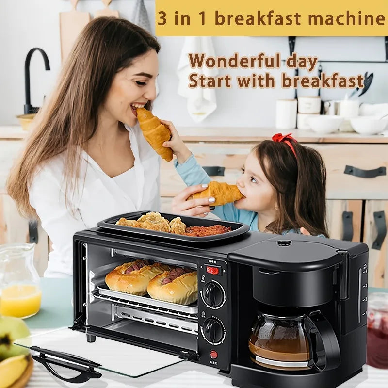 Three In One Breakfast Maker With Timer And Automatic Shutoff