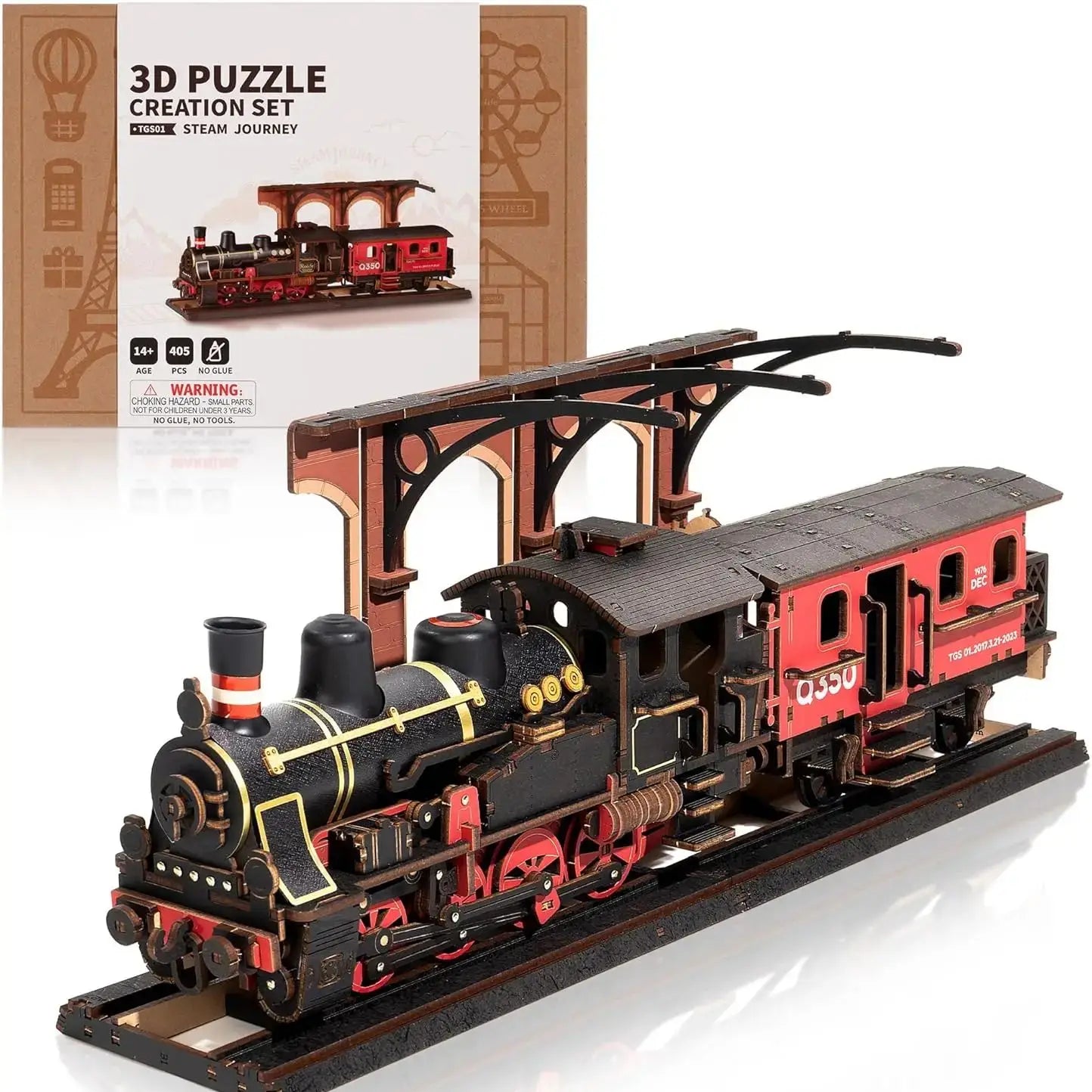 Rolife Steam Journey 3D Wooden Puzzle Mechanical Vehicle Kit