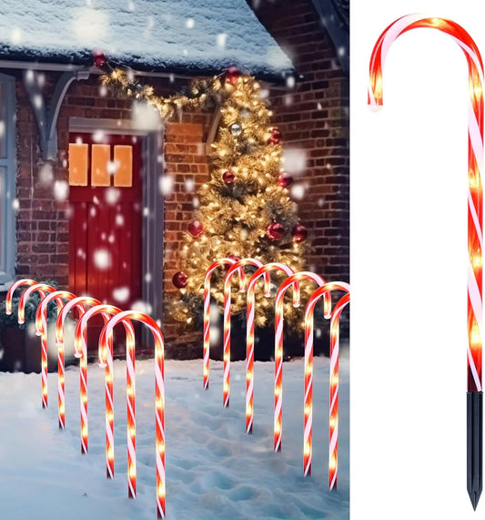 Joyfy Christmas Candy Cane Pathway Marker Lights