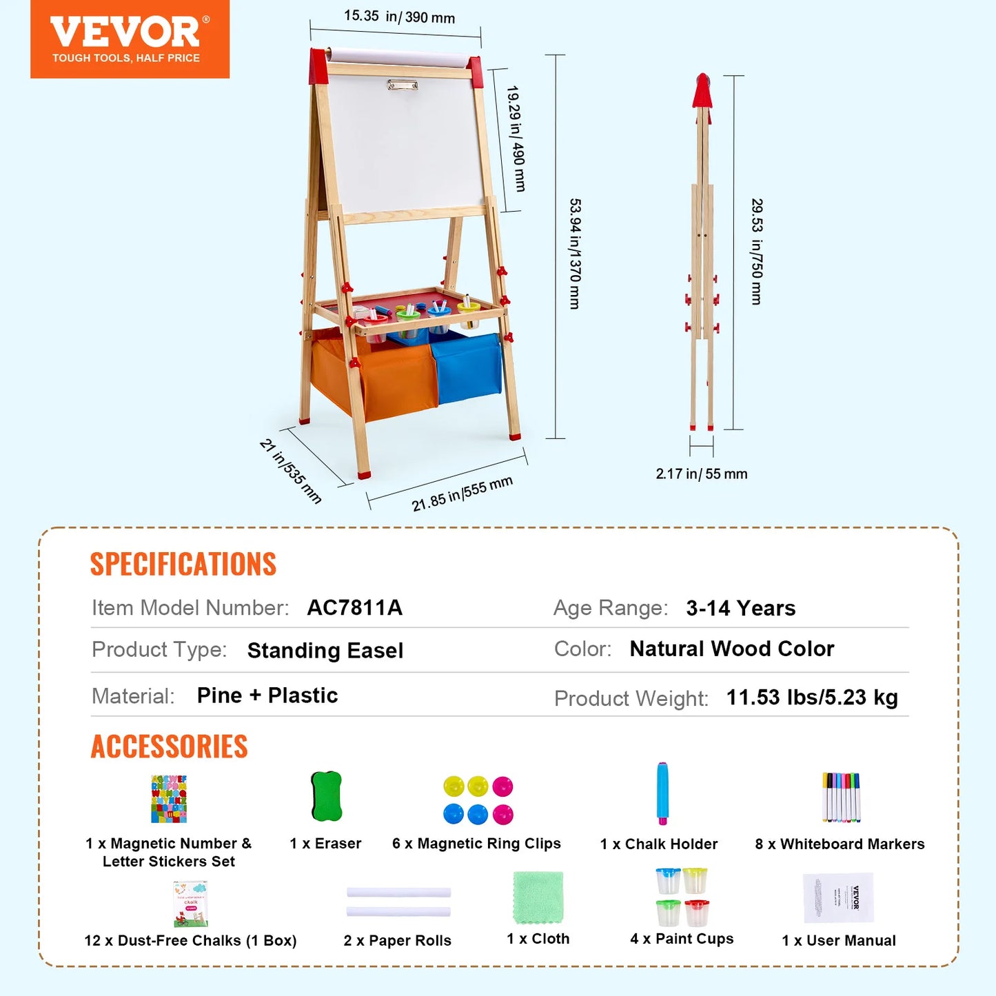 SucceBuy Children Magnetic Drawing Board WordPad Baby Color Graffiti Standing Art Easel Educational Drawing Toys  for Kids Girl