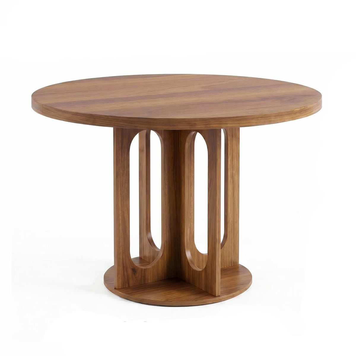 HiMISS Modern Round Dining Table With Open Arch Pedestal Base