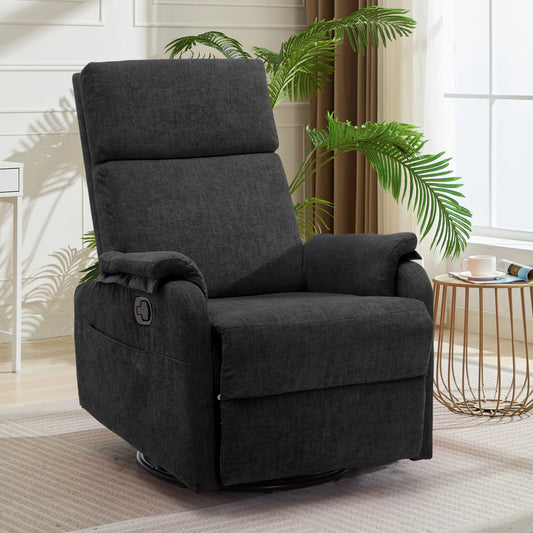 Korser Adult Ergonomic Manual Rocking Recliner Chair, Modern Minimal Fabric Adjustable Armchair with USB and Type-C Charging Ports