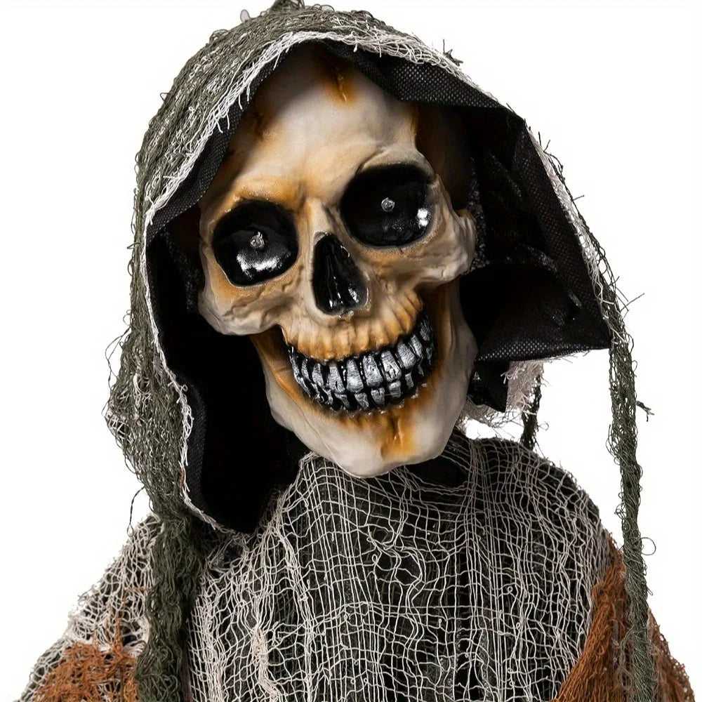 Joyfy Animated Halloween Grim Reaper Outdoor Sound Activated Decoration