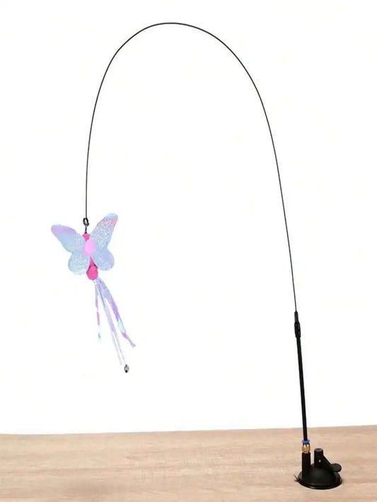 1pc Cat Teaser Wand Toy With Replaceable Feather & Bell, Interactive Pet Toy For Cat Exercise And Entertainment, Handheld Wand