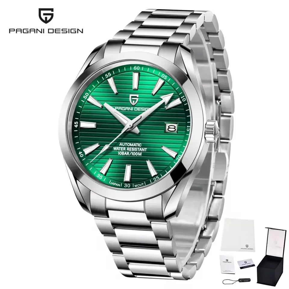 PAGANI DESIGN Automatic Mechanical A150 40mm Luxury Business SportsWatch Sapphire Glass Luminous Stainless Steel Watches for Man