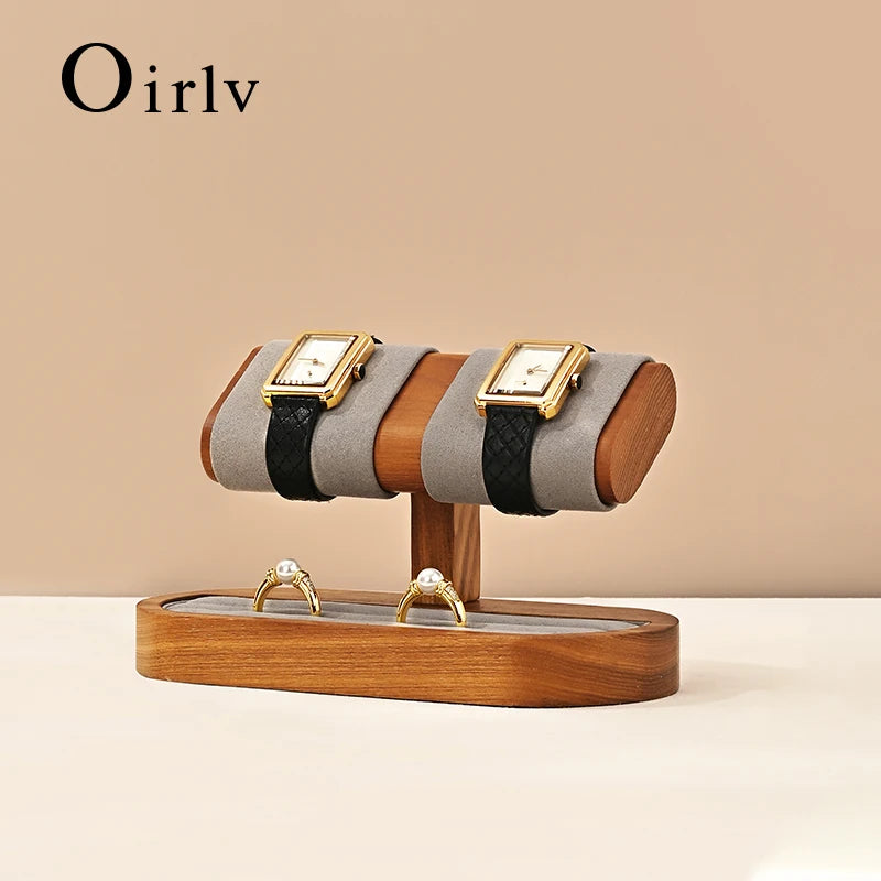 Oirlv Wooden Watch Display Stand And Jewelry Holder Organizer