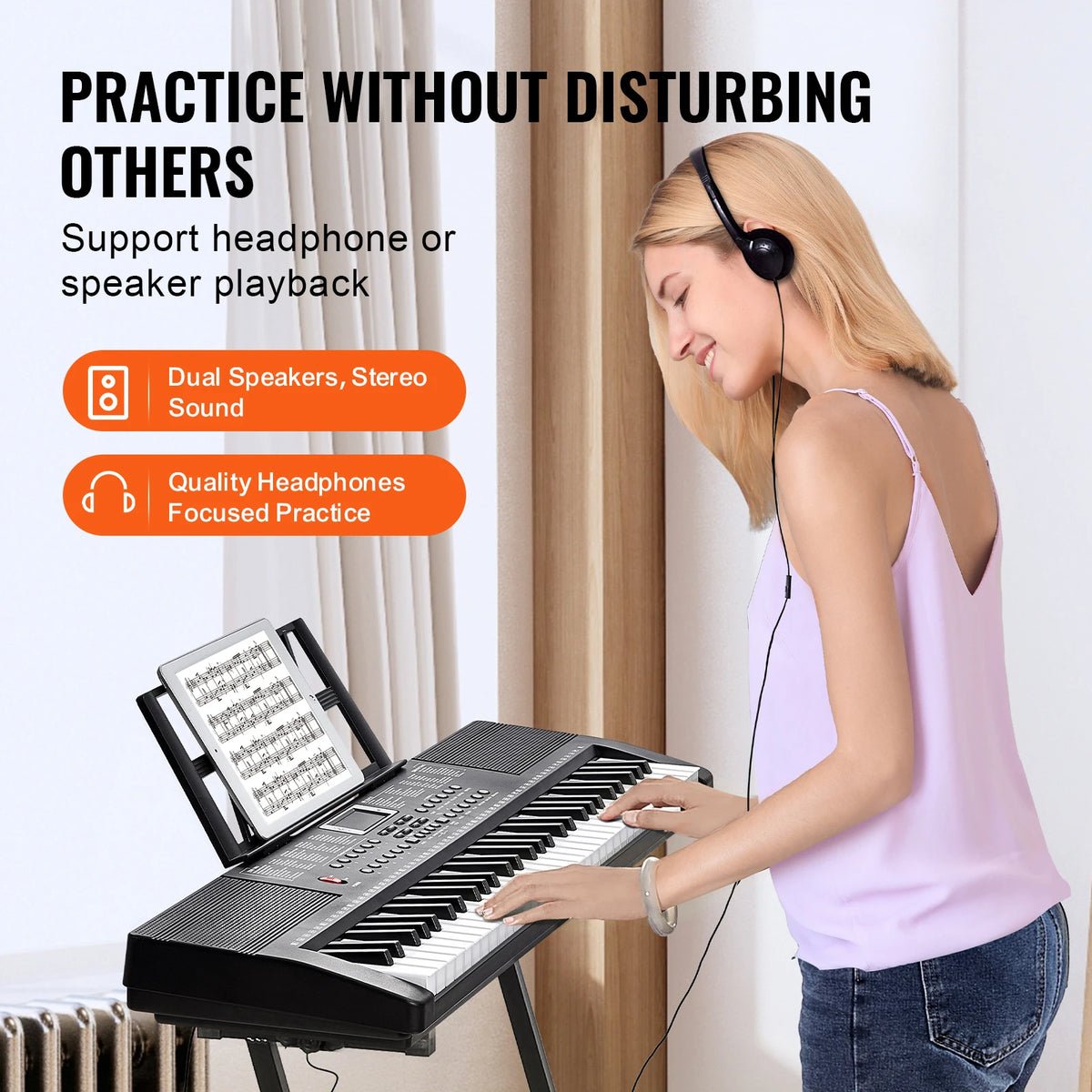 SucceBuy Portable Digital Piano With Multiple Tones And Rhythms