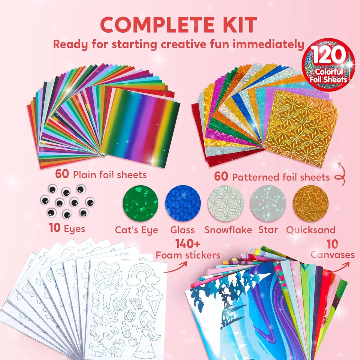 Joyfy Foil Art Kit With Mess Free Coloring And Crafts