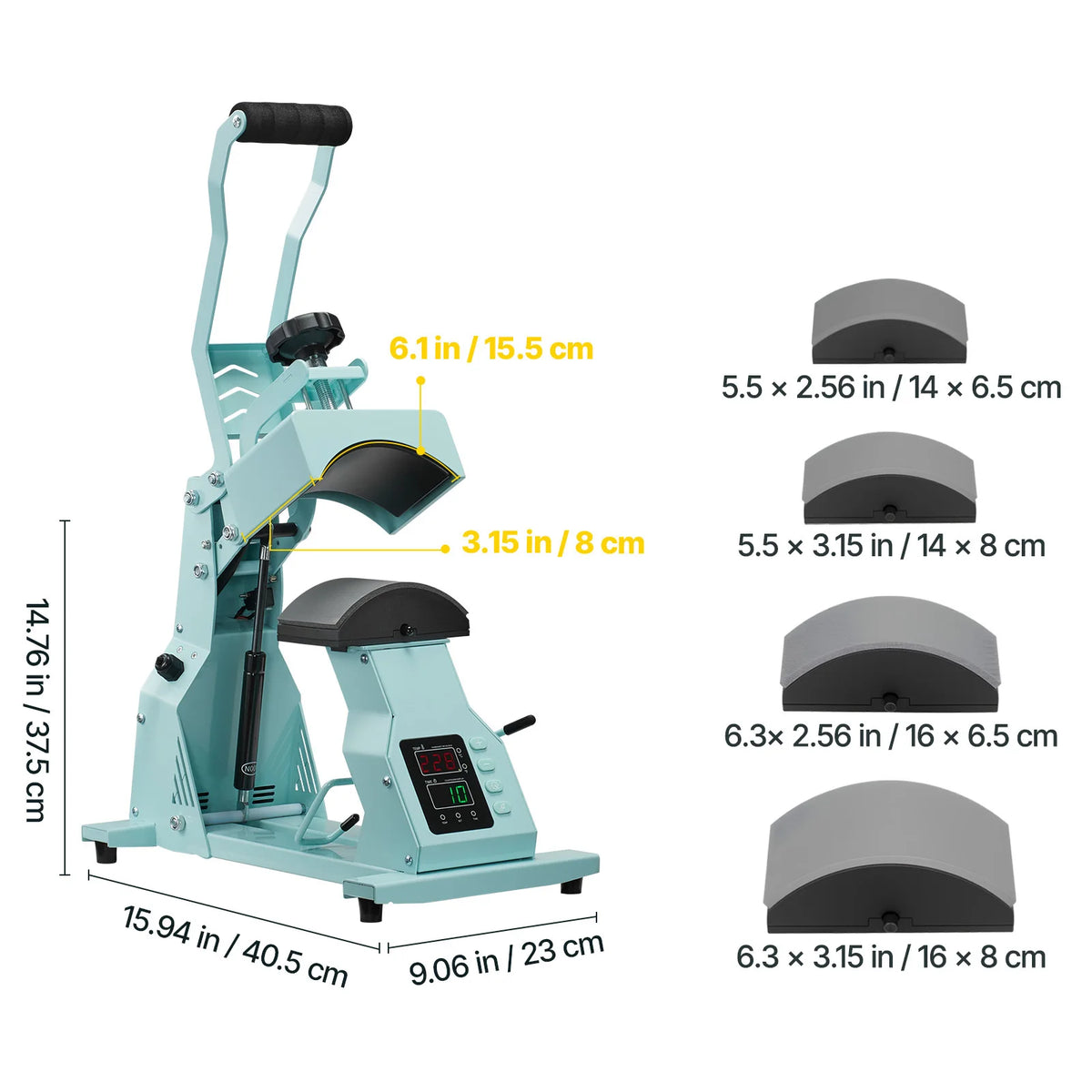 SucceBuy Hat Heat Press Machine With Interchangeable Platens And Timer