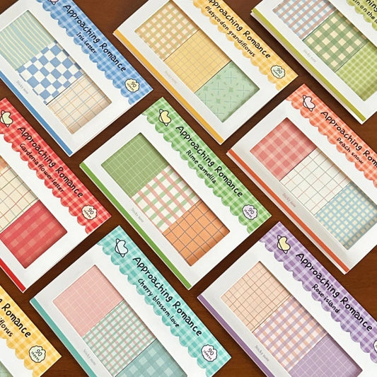 Kawaii Grid Sticky Notes Set for Journaling and Scrapbooking