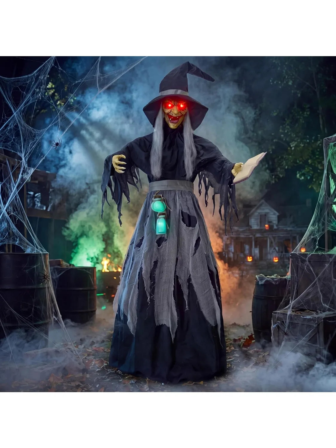 Joyfy Sound Activated Animatronic Witch Halloween Outdoor Decor