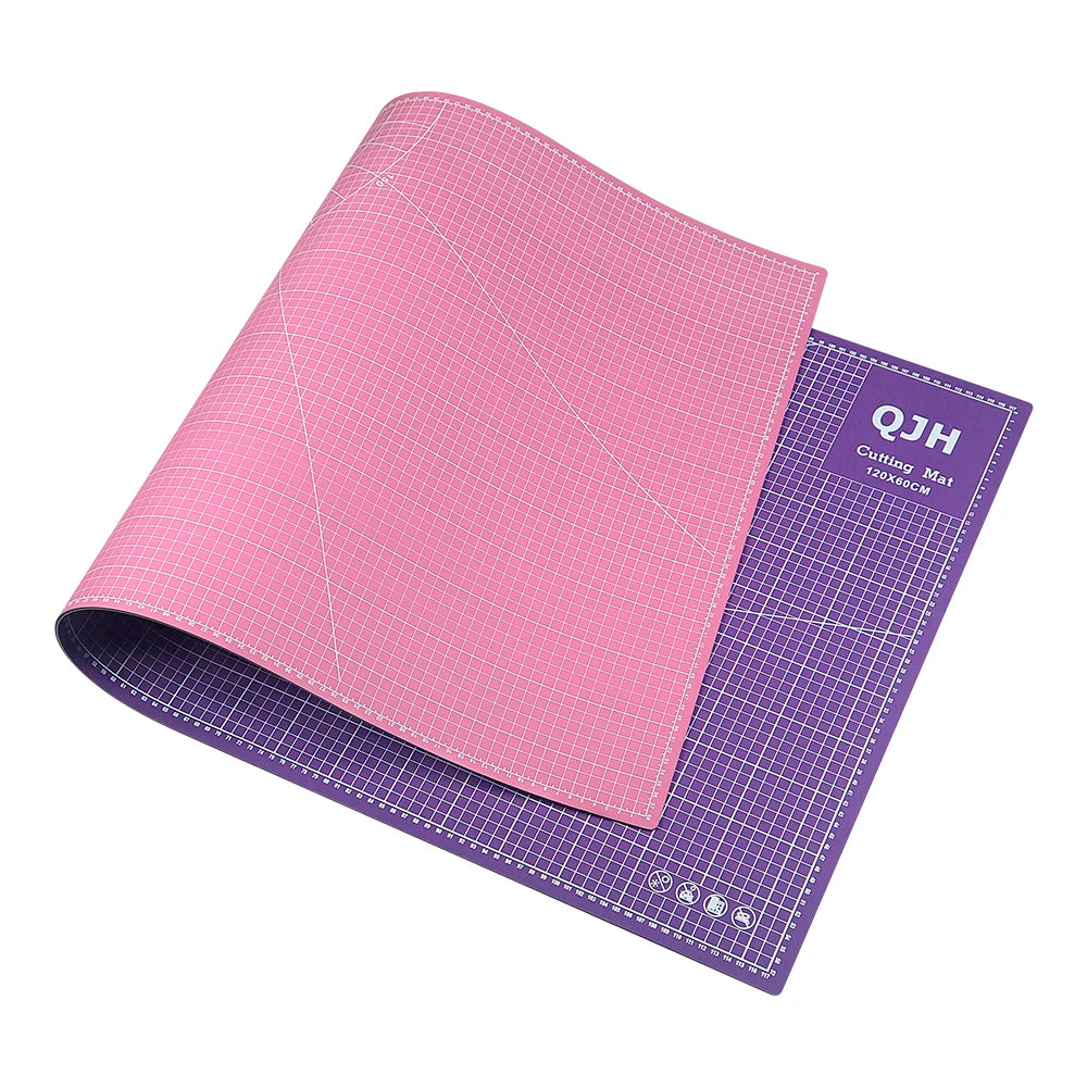 Sewing & Cutting Mat, 60x90cm or 60x120cm Rotatable Cutting Pad, Double-Sided Design Engraved Pad for Sewing, Leather, Fabric