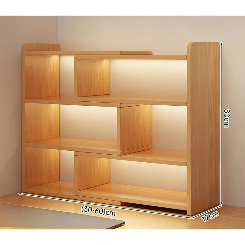 Modern Wooden Corner Bookshelf With Multilayer Storage Design