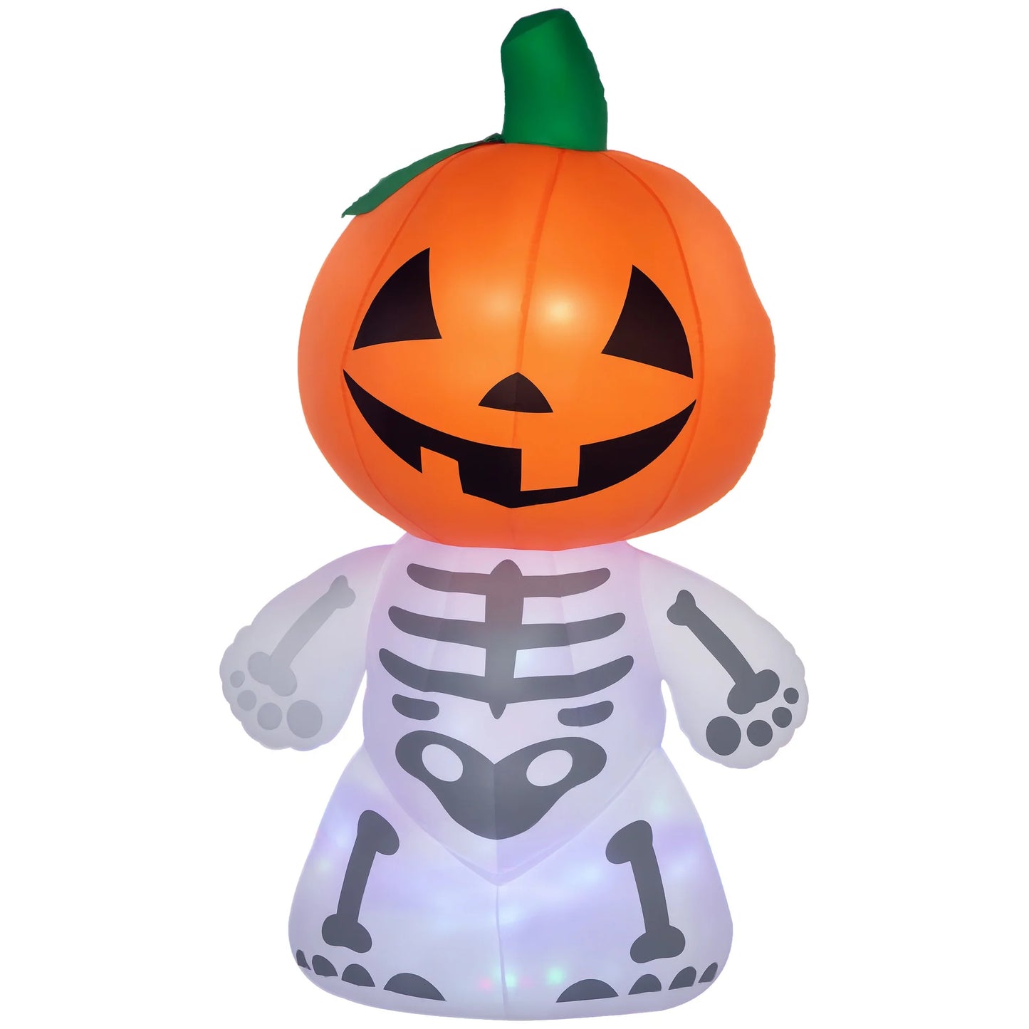 6ft Inflatable Halloween Pumpkin Man with Smile Blow-Up Outdoor Display W/ Leds