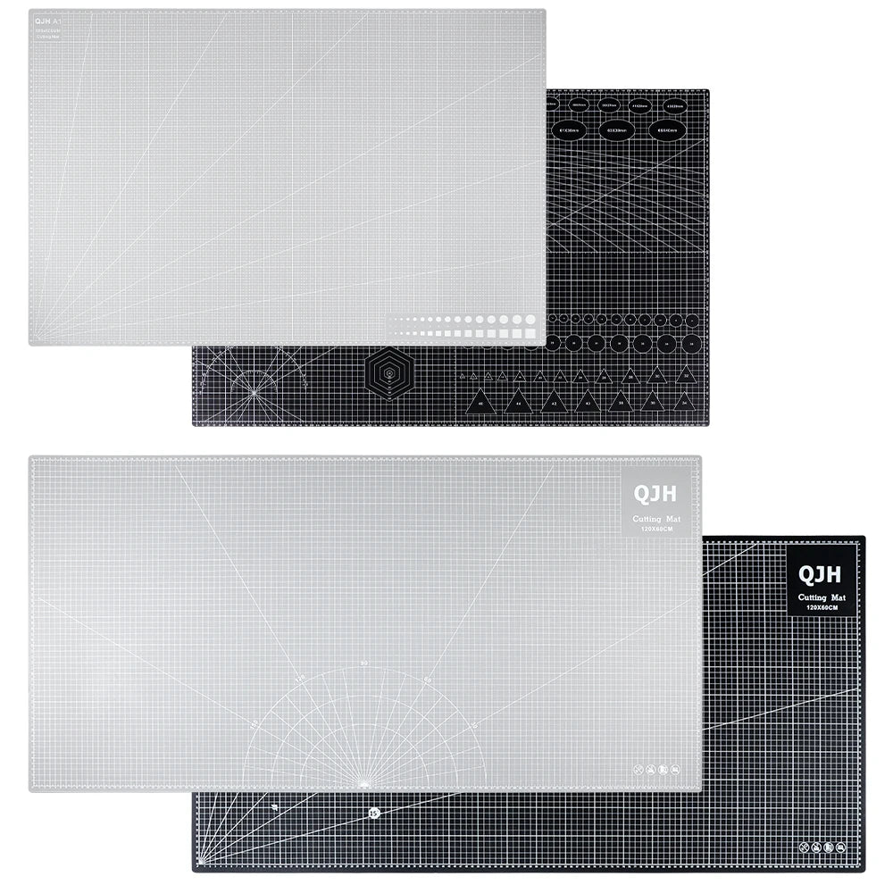 Sewing & Cutting Mat, 60x90cm or 60x120cm Rotatable Cutting Pad, Double-Sided Design Engraved Pad for Sewing, Leather, Fabric