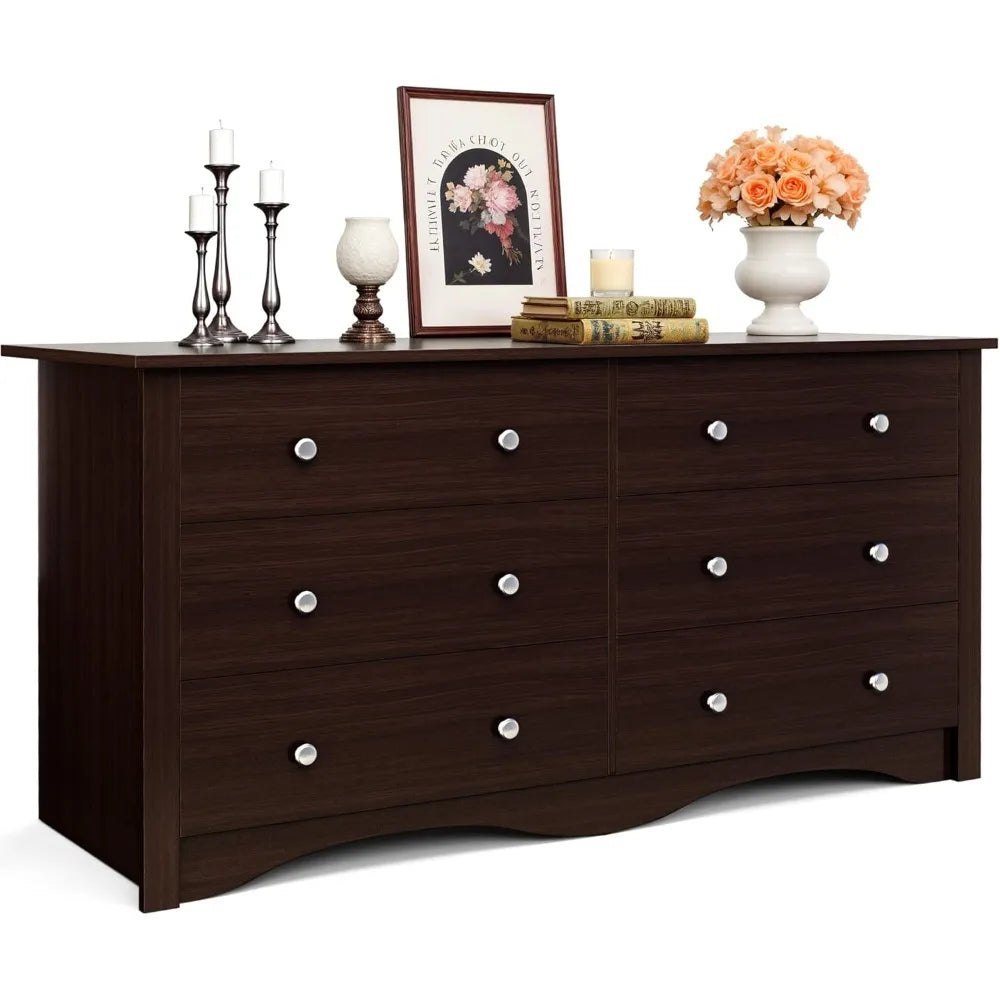 JUMMICO Six Drawer Dresser For Bedroom And Living Room