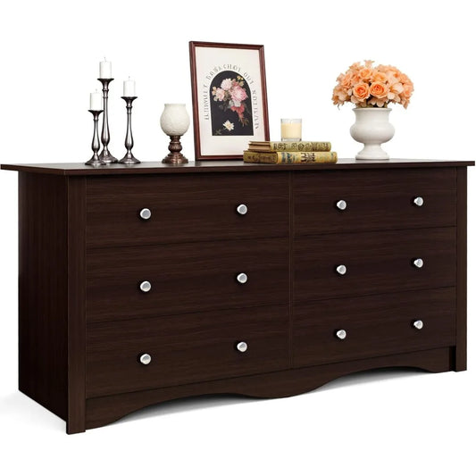 JUMMICO Six Drawer Dresser For Bedroom And Living Room
