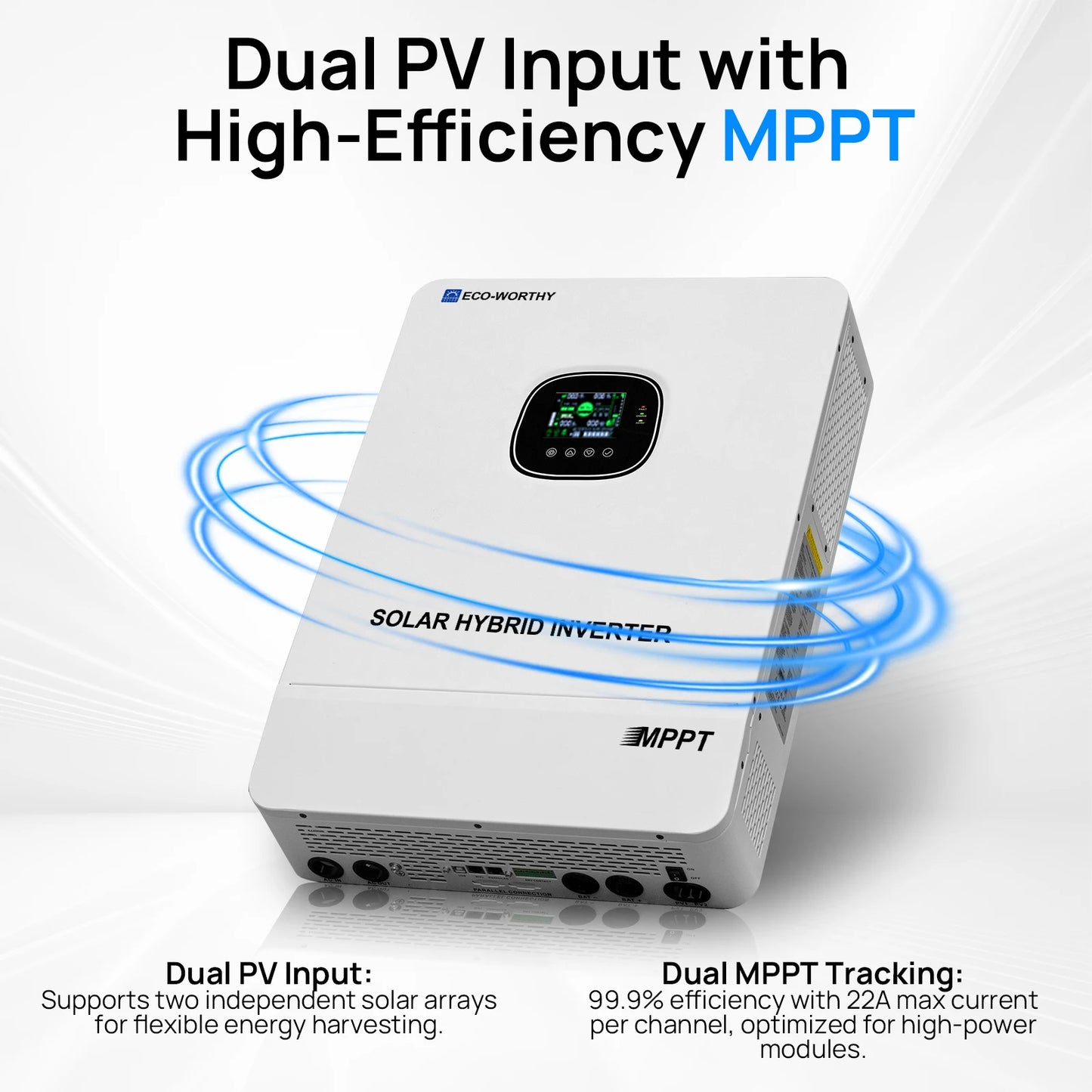 ECO-WORTHY 10KW 48V Off-grid Inverter 120V/220V Split Phase 200A Charger UL1741 forHome Backup, Emergency Power
