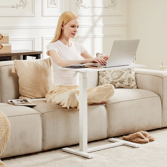 JHK Overbed Bedside Table With Adjustable Height For Laptop Use