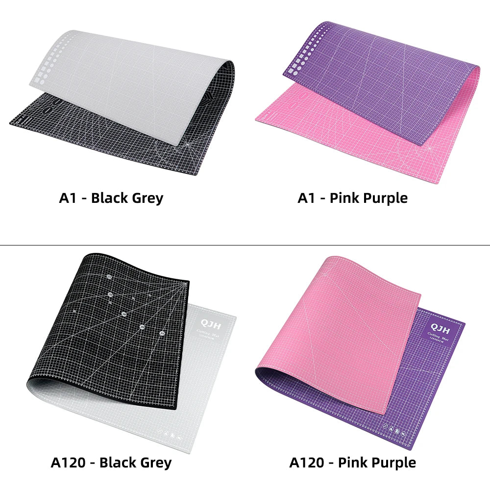 Sewing & Cutting Mat, 60x90cm or 60x120cm Rotatable Cutting Pad, Double-Sided Design Engraved Pad for Sewing, Leather, Fabric