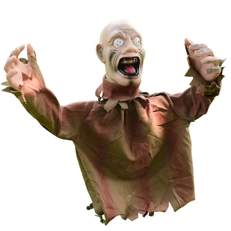 Halloween Voice Control Luminous Sound Large Size Ground Insertion Swinging Ghost Decoration Terrifying and Scary Scene Prop