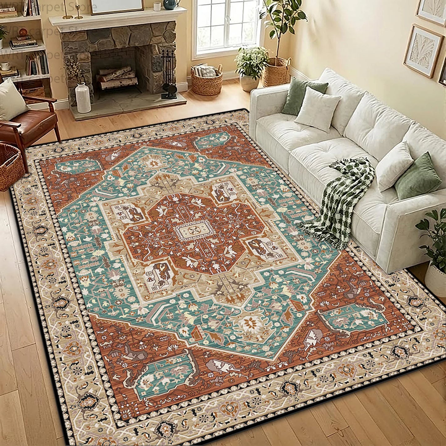Premium Anti Slip Bohemian Retro Geometric Floor Rug