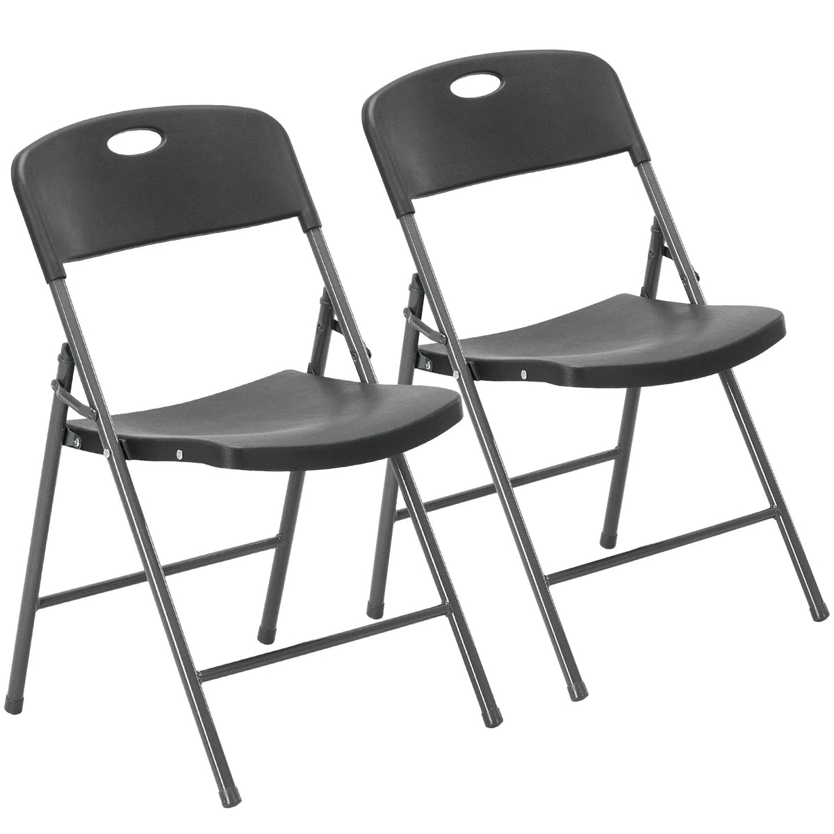 JHK Stackable Folding Chairs With Ergonomic Back for Home Dining Sets