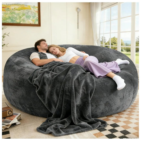 Memory Foam Bean Bag Chair Synthetic Leather Lounge Seating