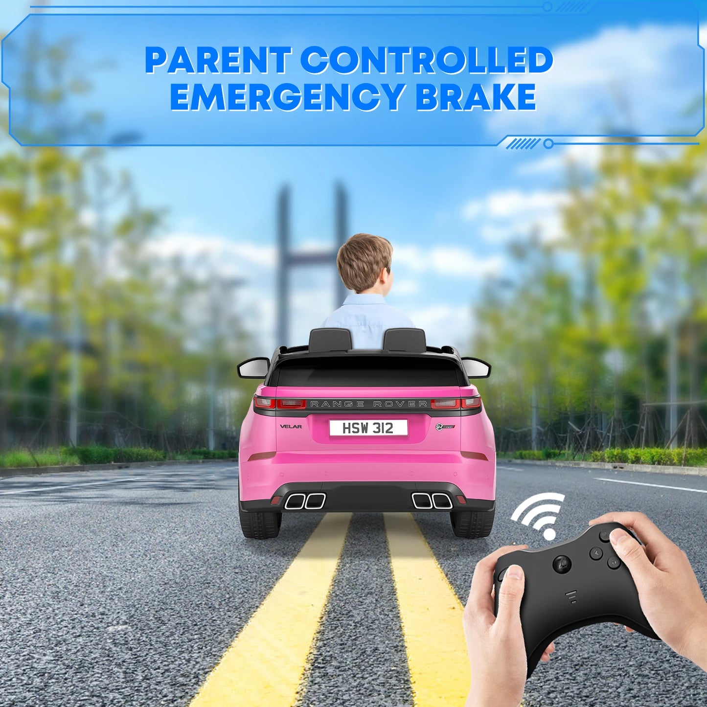 Ride on Cars For Kid 4-8, 12V Ride Electric Car For Kids With Parent Remote Control, MP3 Player, Rocking, Pull Rod