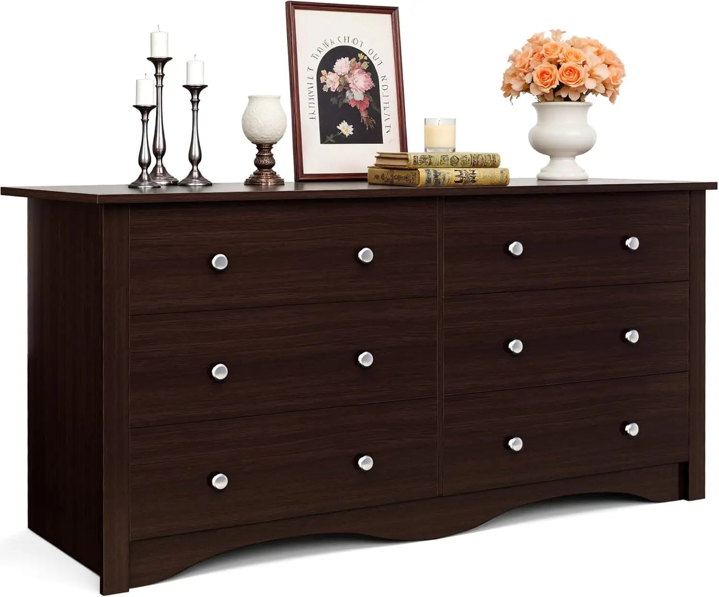 JUMMICO Six Drawer Dresser For Bedroom And Living Room