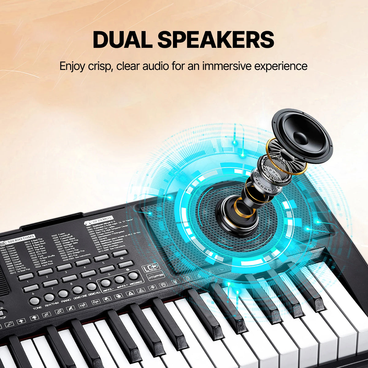 SucceBuy Portable Digital Piano With Multiple Tones And Rhythms